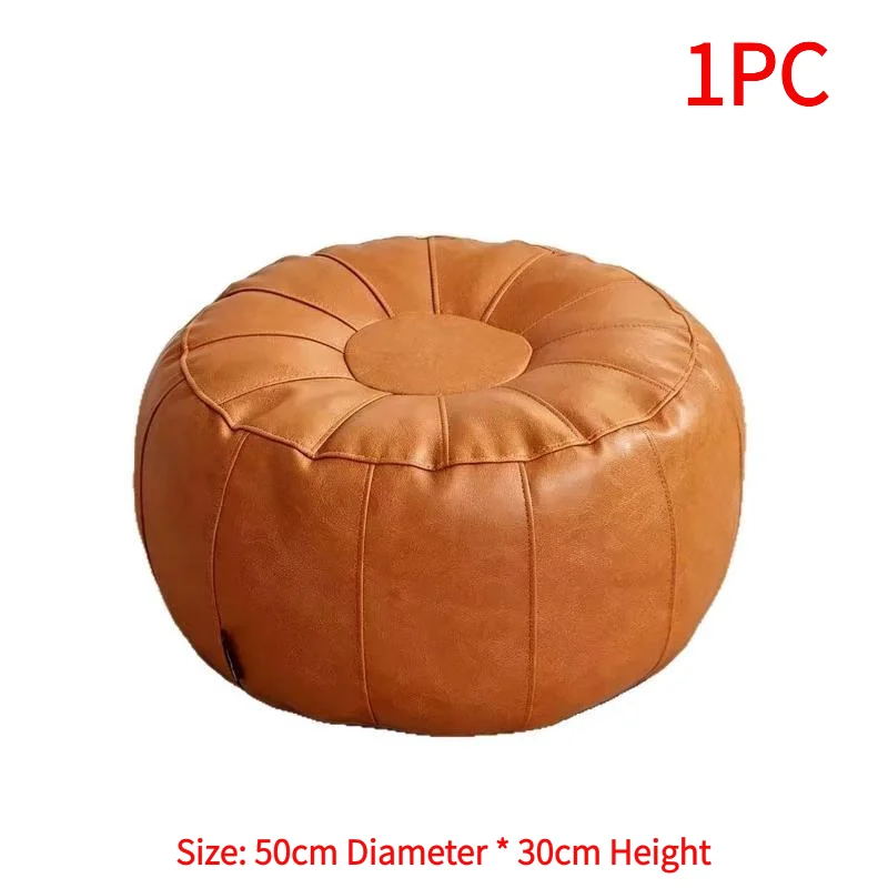 1PC Vintage Round UP Storage Bag Cover No Filler Lazy Floor Pouf Ottoman Foot Rest Stool For Home Bedroom Living Room Decor.