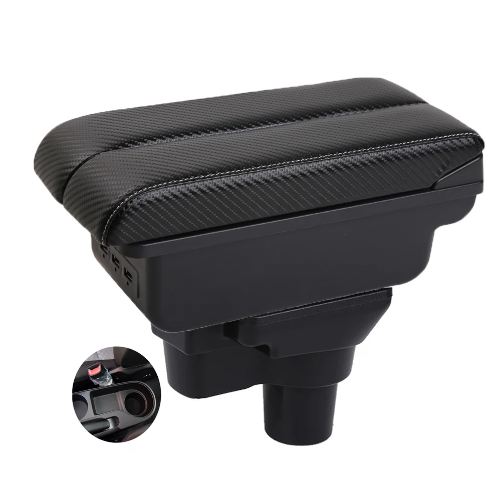 Opbergdoos voor de middenconsole met armsteun en elleboogsteun aan de bestuurderszijde, geschikt voor KIA Rio 4, Rio X-line, Solaris 2 en Accent Vern.