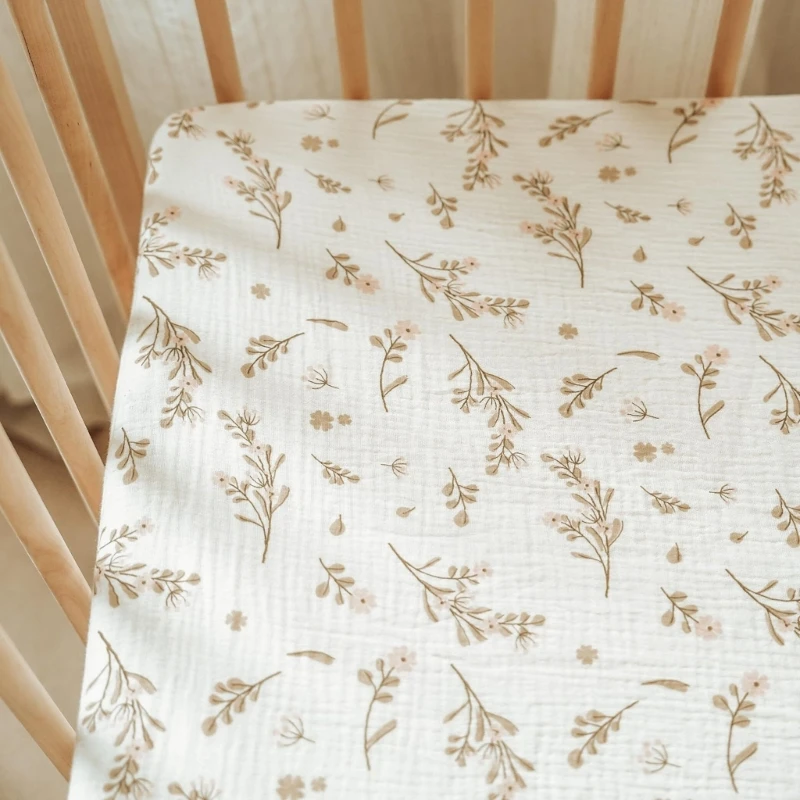 Drap berceau en coton pour bébé, drap-housse lit pour nouveau-nés taille, couvre-lit en tissu doux respirant,