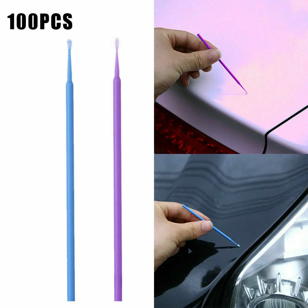 100pcs/lot Car Maintenance Tools Brushes Paint Touch-up Pen Disposable Small Tip Accessories 1.0mm Micro Cotton swabs in bags