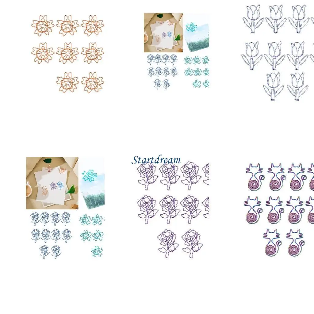 10Pcs Creative Paper Clip Colorful Paper Clips Small Metal Paper Clips File Clip Book Marker Clip for File Paper Photo K92C