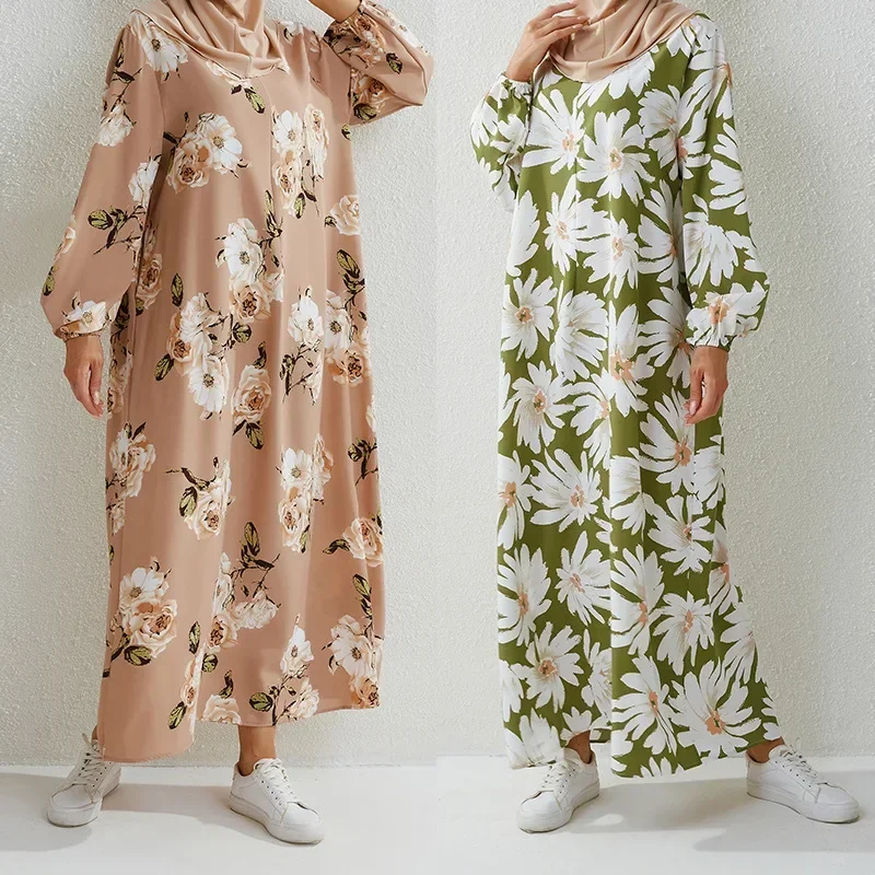

Pop Women Eid Muslim Abaya Ramadan Morocco Arab Pockets Long Robe Flowers Dubai Kaftan Islam Abayas Zippers Casual Vestidos