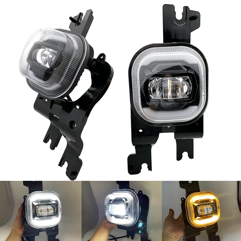 

2 pcs LED Fog Lights Daytime Running Lamps Turn Signal Bumper White Driving Light for Ford F250 F350 F450 2008-2010