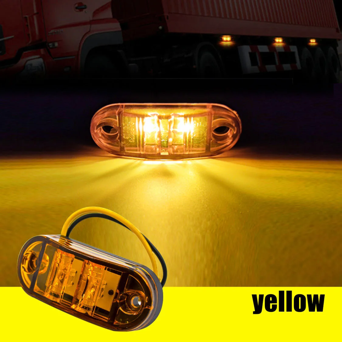 ضوء خلفي لجانب السيارة ليد ، مصباح مقاوم للماء ، مصابيح خارجية ، كهرمان ، مقطورة ، شاحنة ، حافلة ، 12 فولت ، 10