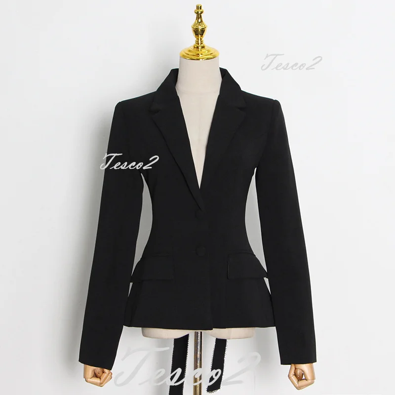 Tesco New Fashion Backless Lace Design Suit Blazer For Women Evening Wear Black Slim Fit Jacket With Bow For Prom Party