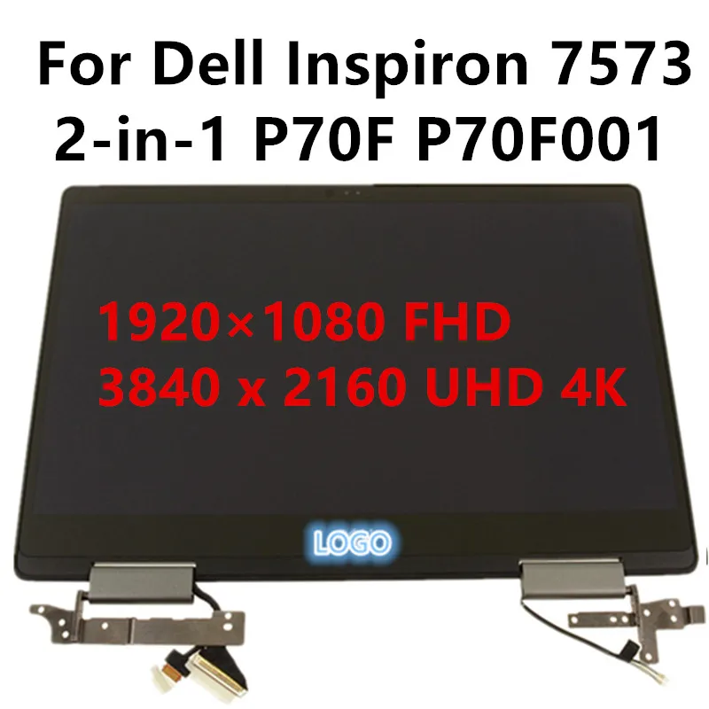 Original 15.6 Inch For Dell Inspiron 7573 2-in-1 P70F P70F001 4K UHD FHD LCD Touch Screen Replacement Full Assembly With Hings