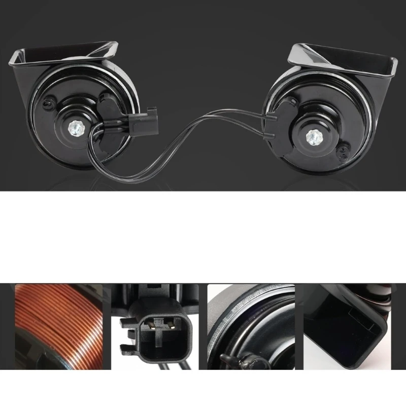 A2UC Premium Metal Automotive Horns Enhancing Sound Output for Cars Single Plug Connection
