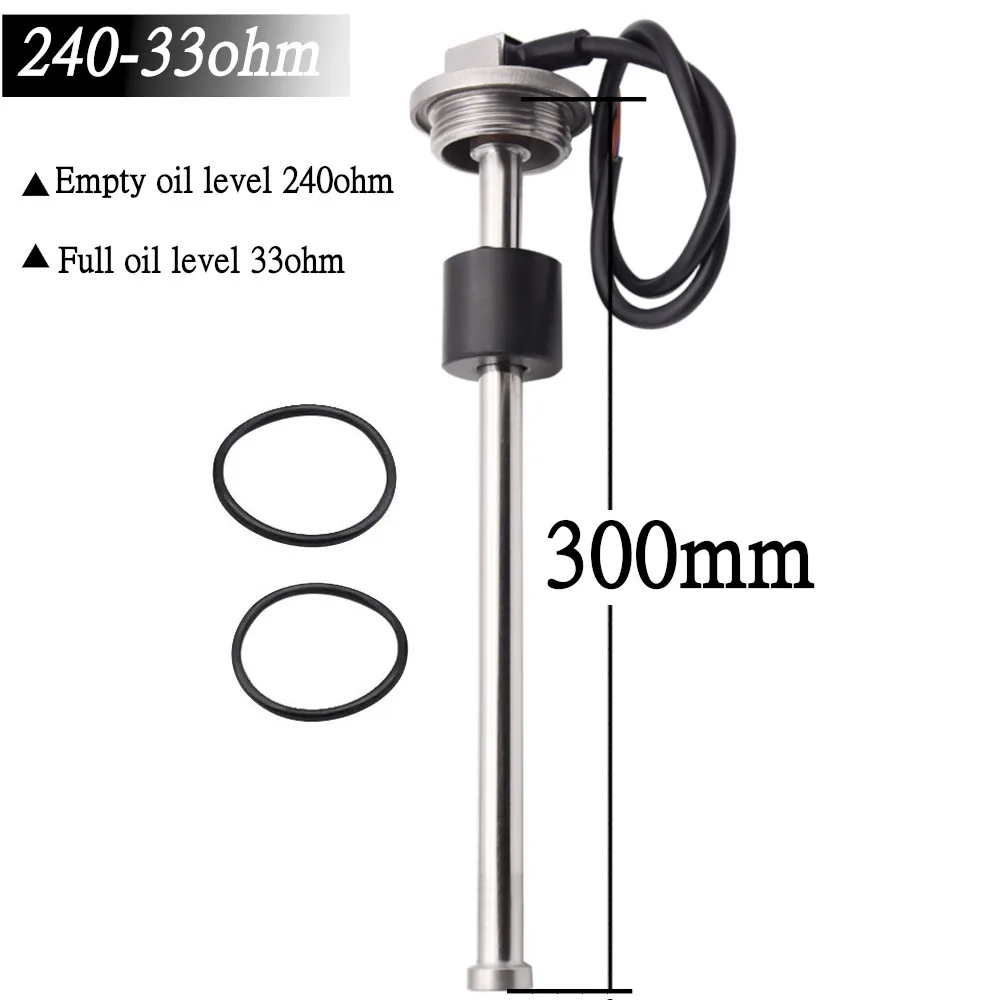 CustomWaterproof 52mm Digitalanzeige Auto Boot Kraftstoffstandsanzeige mit Alarm 0-190 Ohm 240-33 Ohm Kraftstoffstandsensor Öltankanzeige
