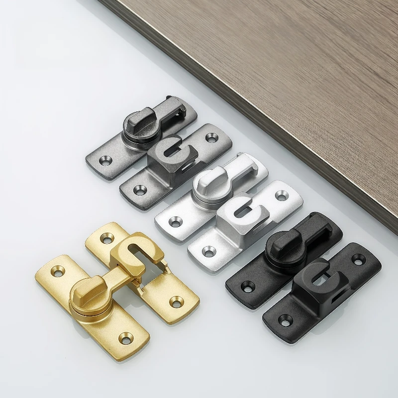 

Защелка дверного болта замок раздвижной двери комната пряжка для ванной комнаты 90 ° 180 ° Универсальная защита от кражи и безопасности двери сарая