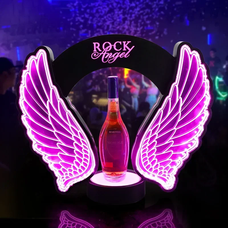 Bar luminous foreign wine wine seat angel wings champagne rack metal led creative single display stand holder