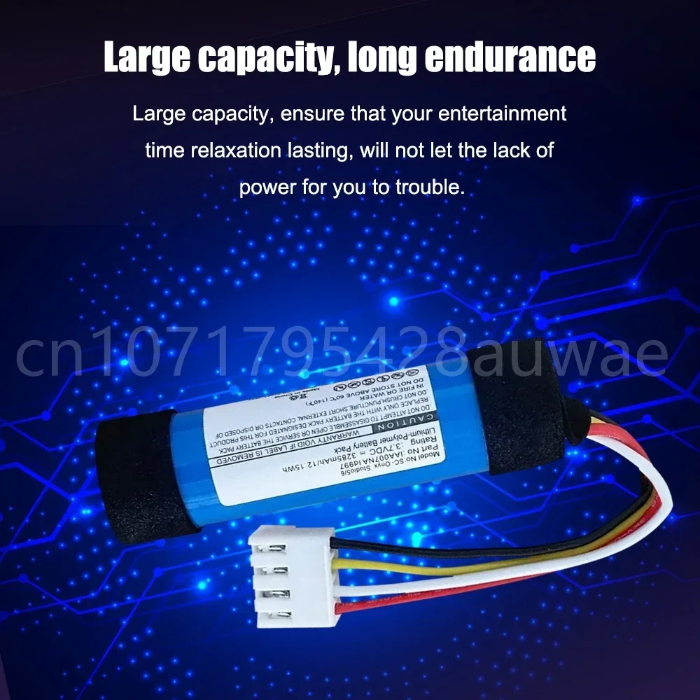 3.7V 3285mAh Speaker Battery for Harman/Kardon, Onyx Studio 5, Onyx Studio 6, HKOS6GRYSG, HKOS6BLKSG