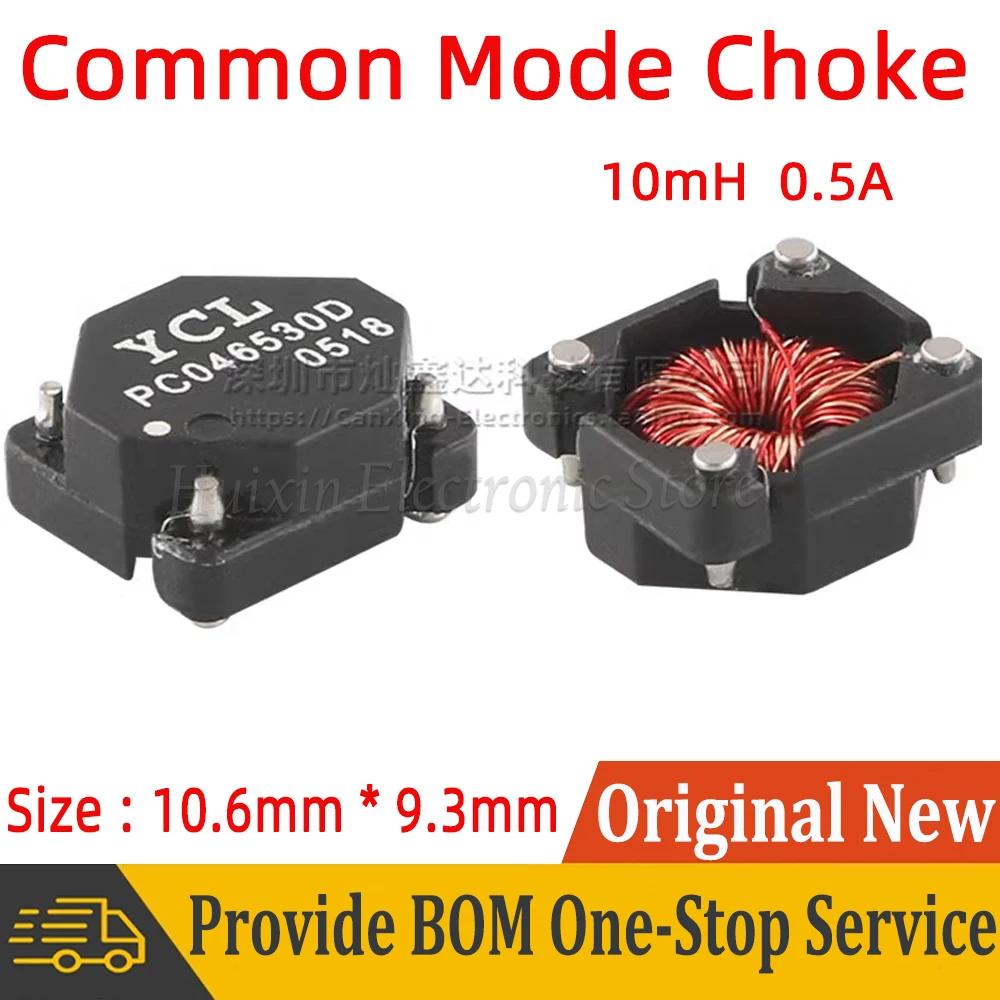 

5pcs SMT SMD Common Mode Choke Inductor High Inductance 10mH 0.5A Switching Power Supply Magnetic Ring Filter PC046530D