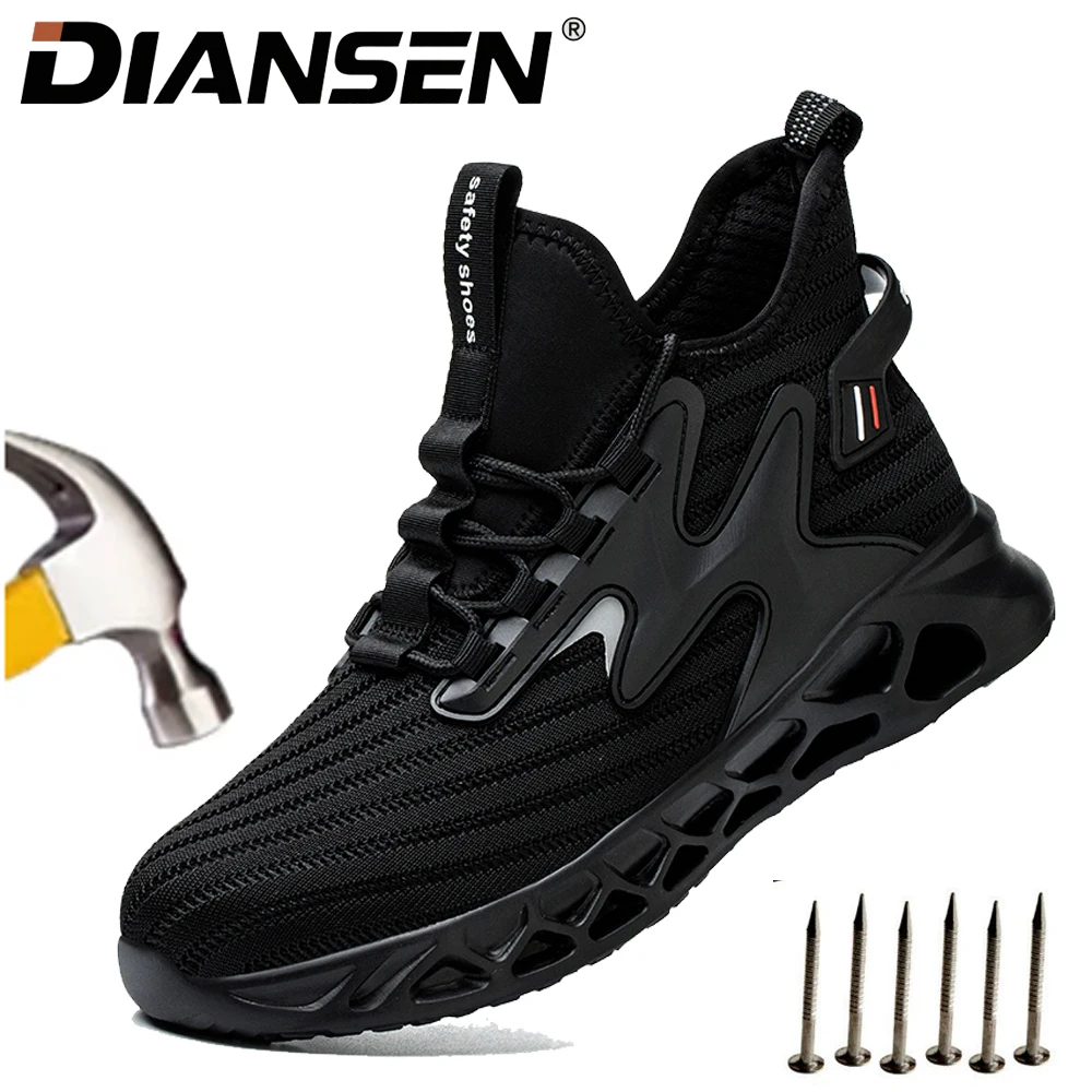 

Anti-Puncture Anti-smash Safety Shoes Steel Toe Boots for Men Comfortable Work Sneakers Industrial Shoes for Construction Site