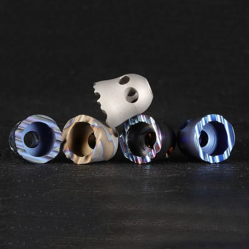 1PC Titanium Alloy Ghost Paracord Beads Lanyard Pendants Knife Beads Parachute Cord Pendants Beads EDC Tool