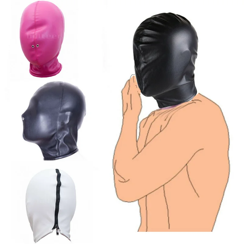 Soft PU Leather Headgear Mermaid Straitjacket Head Hood Body Harness Adjustable Leg Binder BDSM Restraint Sex Toy Slave Roleplay