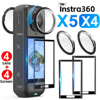 8in1 for Insta 360 X5 X4 Rotating Lens Guard with Screen Protector Anti-scratch Films for Insta360 X4 X5 Camera Lens Protectors