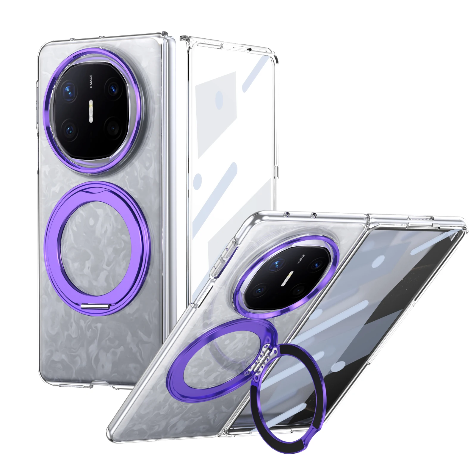 

360 ° Вращающийся кронштейн, прозрачный акриловый магнитный чехол для зарядки для Huawei Mate X6 X5 X3, противоударный чехол для телефона