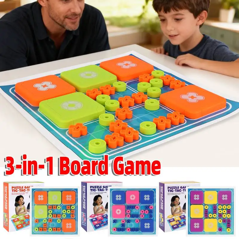 تيك تاك تو بولت لغز لعبة الأصلي 3 في 1 يده لغز لعبة الطاولة التعليم المبكر مجلس لعبة للتدريب التفكير المنطقي #1