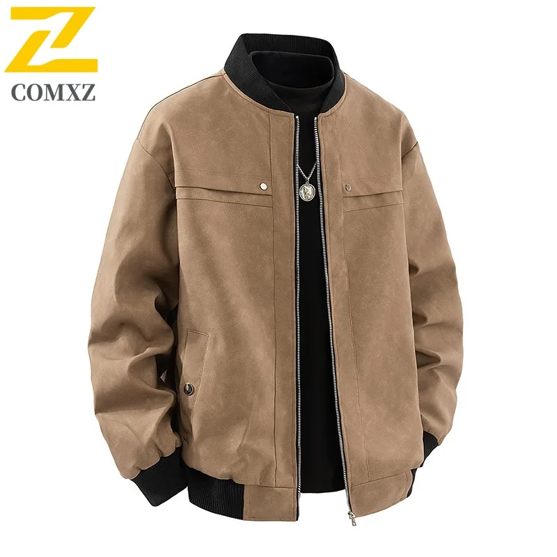 

COMXZ 2025 Men Women Waterproof Color Block Zipper Stand Collar Jacket Spring Autumn Urban Outdoor Couple Casual windbreaker