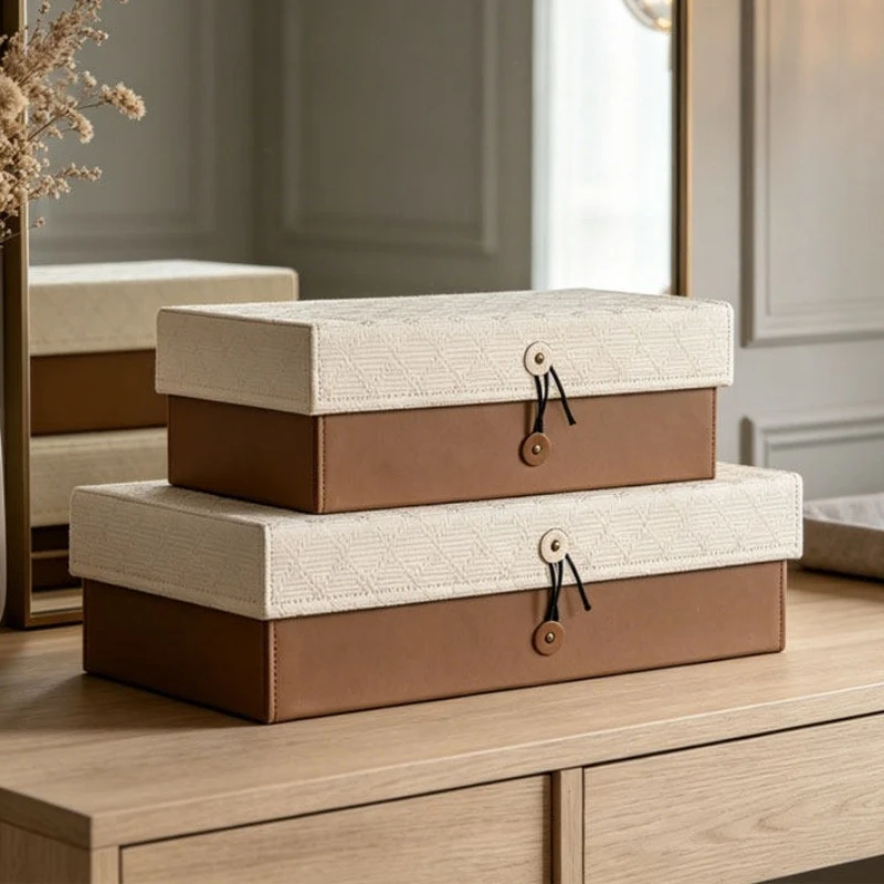 Leather Jewelry Box Organizer Jewelry Storage Box Display Showcases Packaging Boxes Exhibitor Decoration Trinket Box Accessory