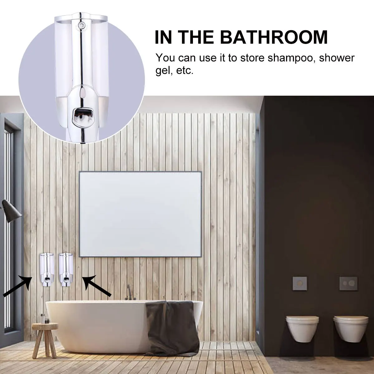 

1Pcs Wall-Mounted Soap Dispenser Refillable Liquid Soap Holder for Home Bathroom Hotel Shower Shampoo Conditioner