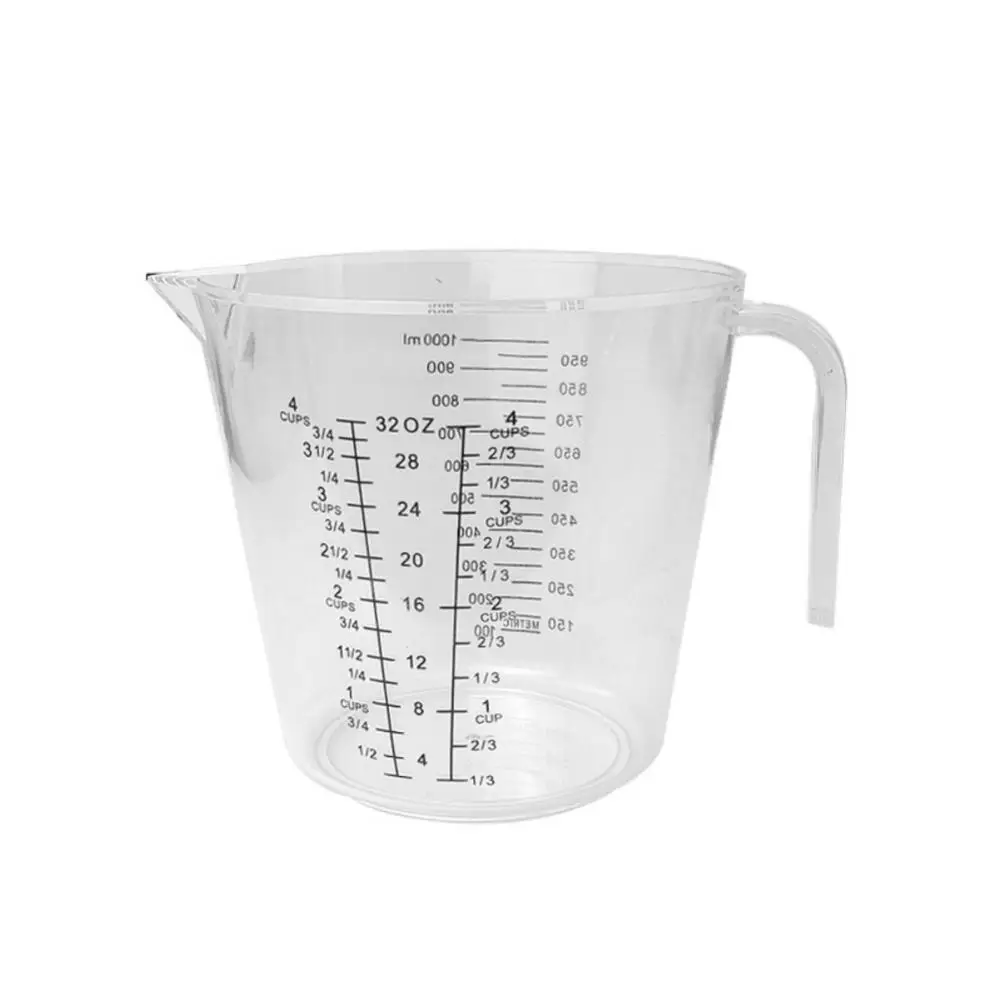 300/600/1000ml Measuring Cup Transparent Heat Resisting Plastic Milk Water Scale Measuring Jar Microwave Tool for Baking