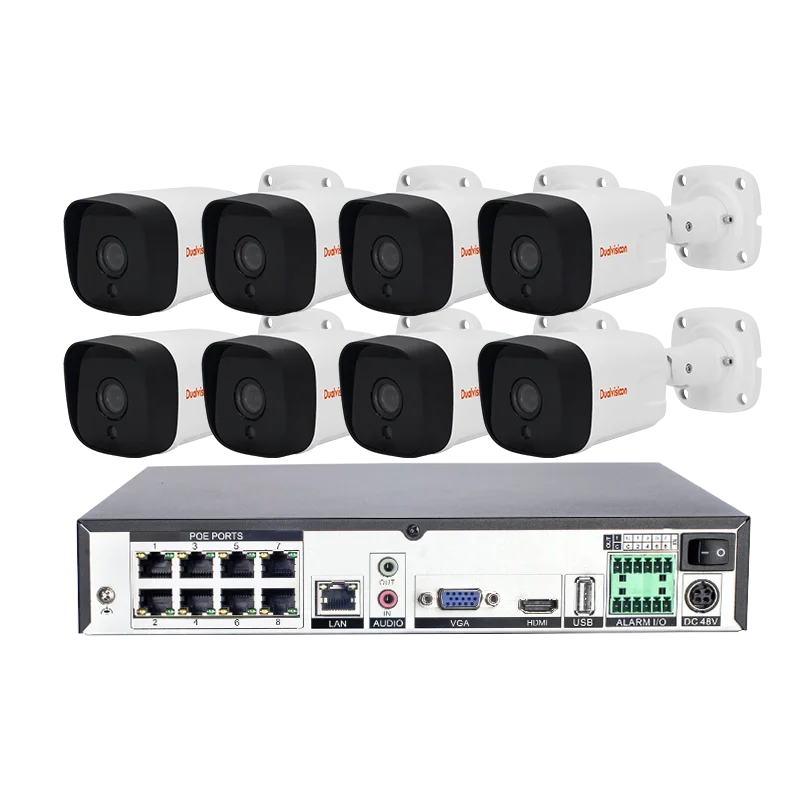 Rede p2p nvr cam conjunto completo ip poe kits de câmera 4 8 16 ch ao ar livre visão noturna hd cctv segurança sistema de câmera em casa