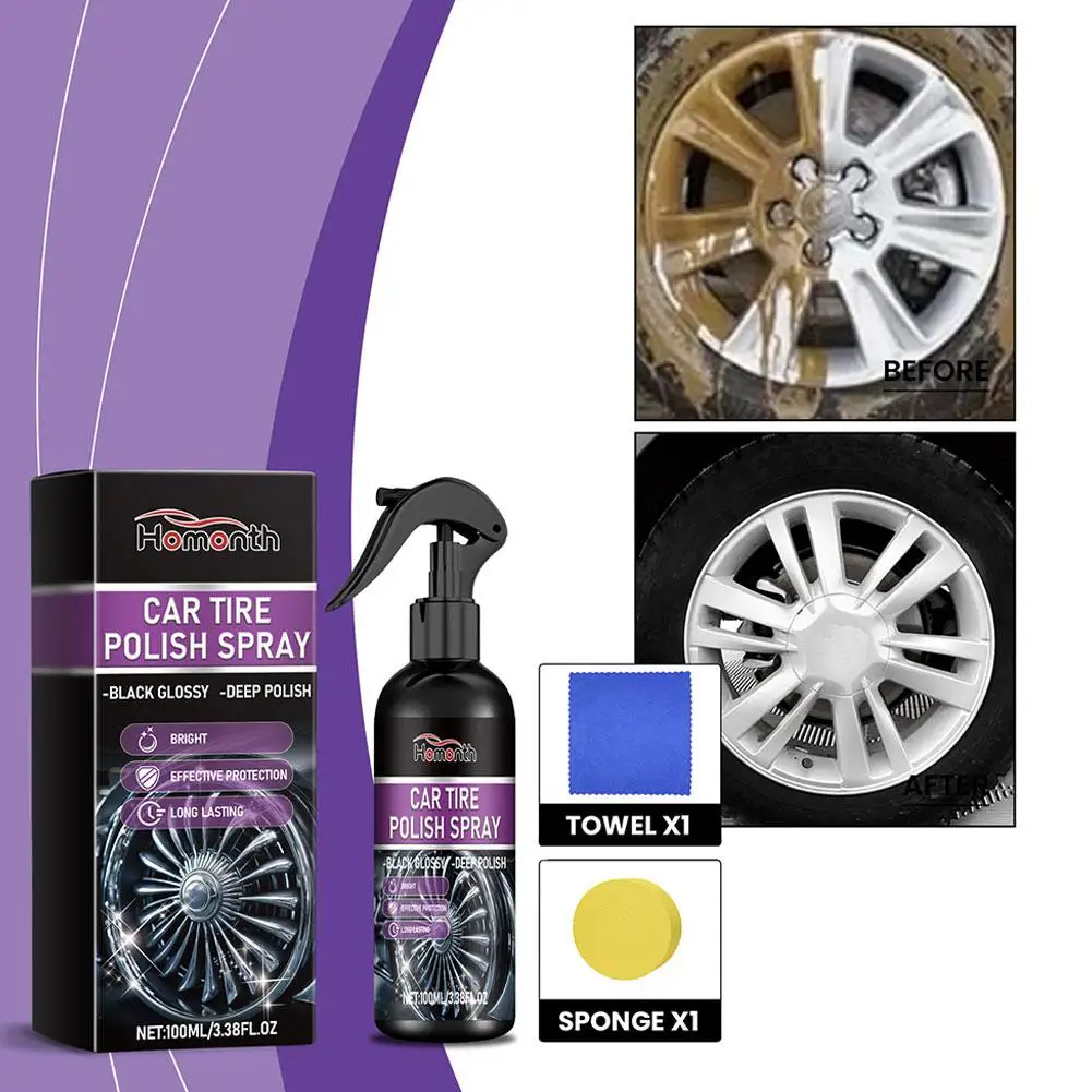 High-efficiency Car Tire Polish Long-lasting Waterproof Car Tire Aging From And Tires Anti-fouling Polish Spray Protects Y3F2