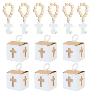 Wooden cross box for boys and girls, first sacred communion, rustic marriage, baptism and baptismal gift, 10 pcs, 20 pcs 10 Main Sales Memories of Communion - №8