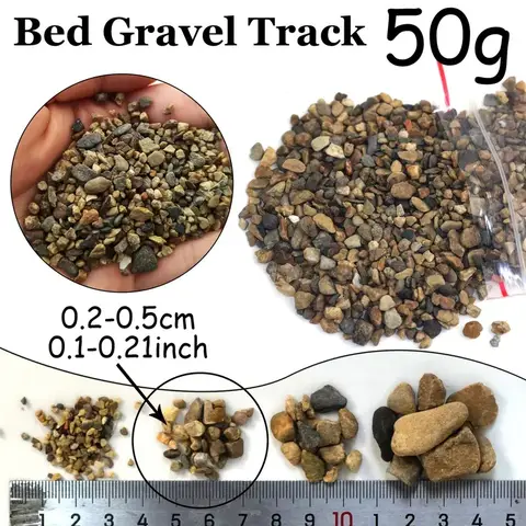 0.1-2.5CM 자연 고품질 침대 자갈 트랙 DIY 마이크로 철도 기차 분쇄 된 돌 재료 모델 장면 레이아웃 디오라마 50G