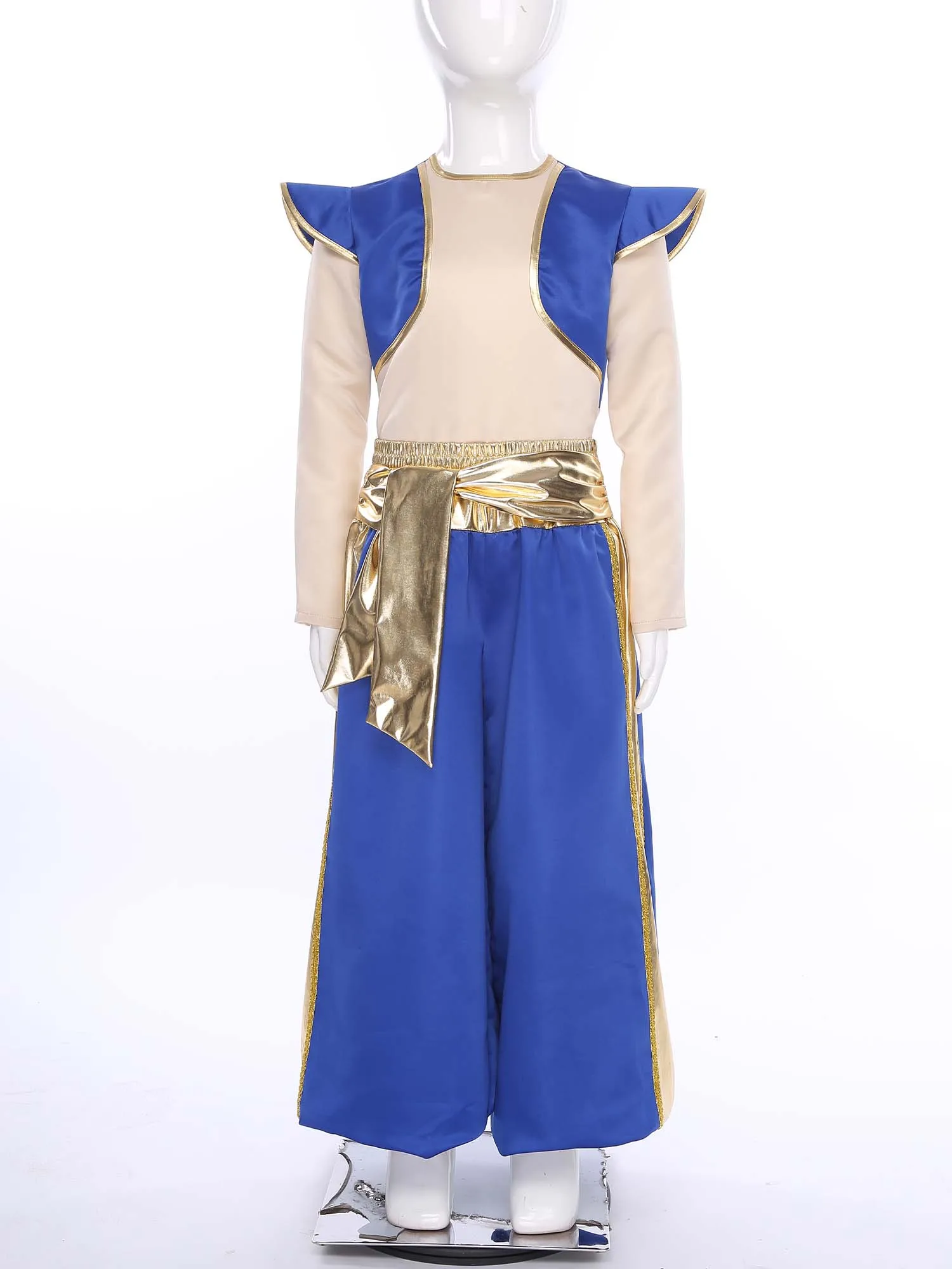 

Boys Arabian Prince Cosplay Costume Lamp Elf Fancy Dress Up Shirts Harem Pants Halloween Party Carnival Performance Costume