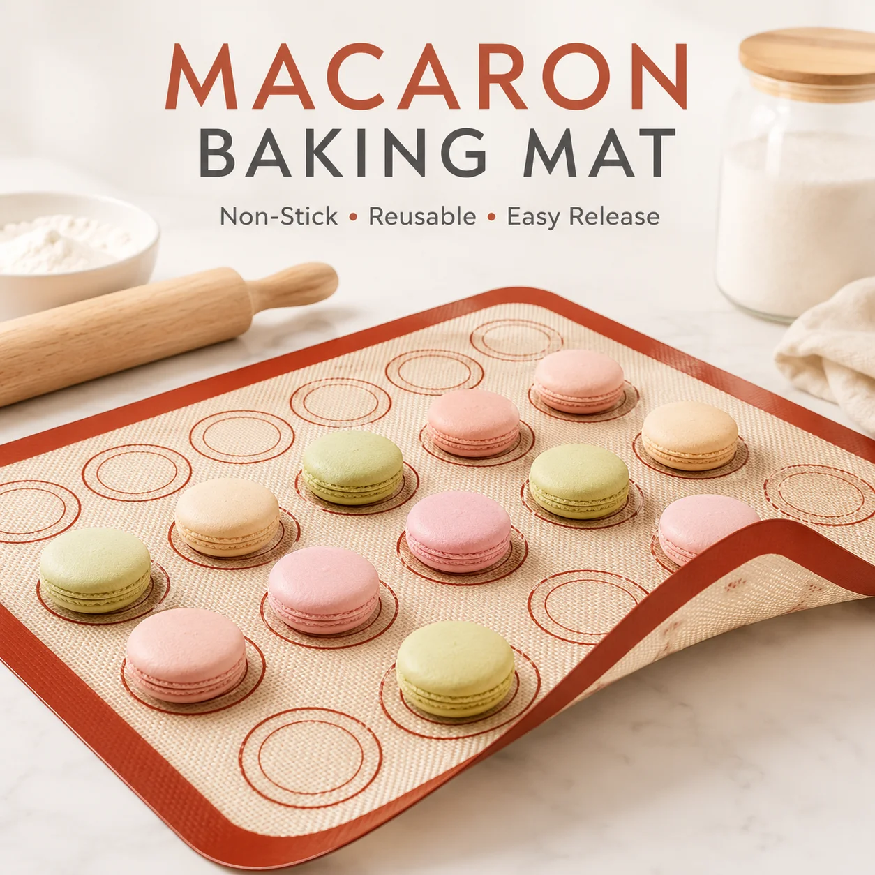 42x30cm Silicone Baking Mat Non Stick Macaron Cookie Dough Rolling Pad Oven Sheet Cake Bakeware Kitchen Tool Reusable Pastry