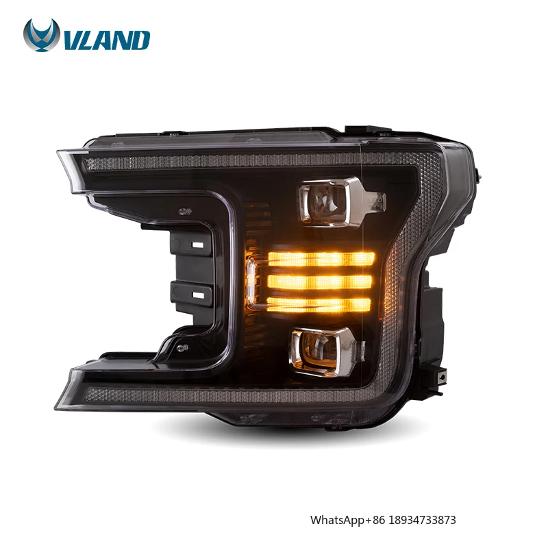 VLAND Full LED Loboด้านหน้าไฟหน้ารถLight Assembly 2018 2019 2020 MarkerไฟโรงงานสําหรับFord F150 F 150