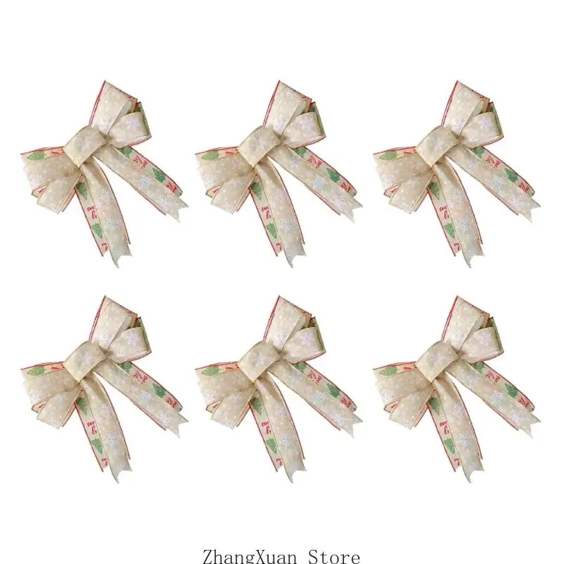 6 Stück Weihnachtsbaum-Schleife zum Aufhängen, Dekoration für Tür, Wand und Party-Hintergrund, 3 x – Detail 7