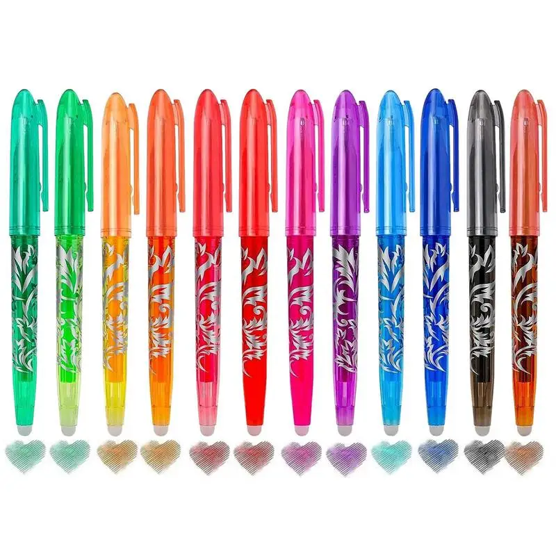 Erasable Pens 8-Color/12-Color Assorted Color Ink Fine Point Pen 0.5mm Ballpoint Pens for Adults Kids Drawing Writing Planner