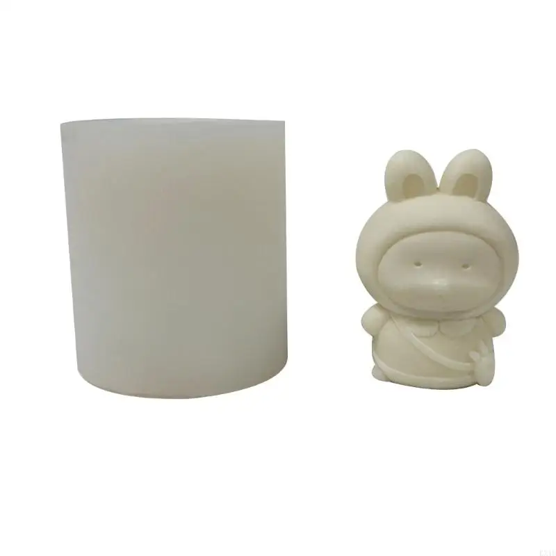 KX4B – moule en résine antiadhésif, mignon Lion lapin ours, bougie parfumée Animal, moule en Silicone, bricolage, plâtres