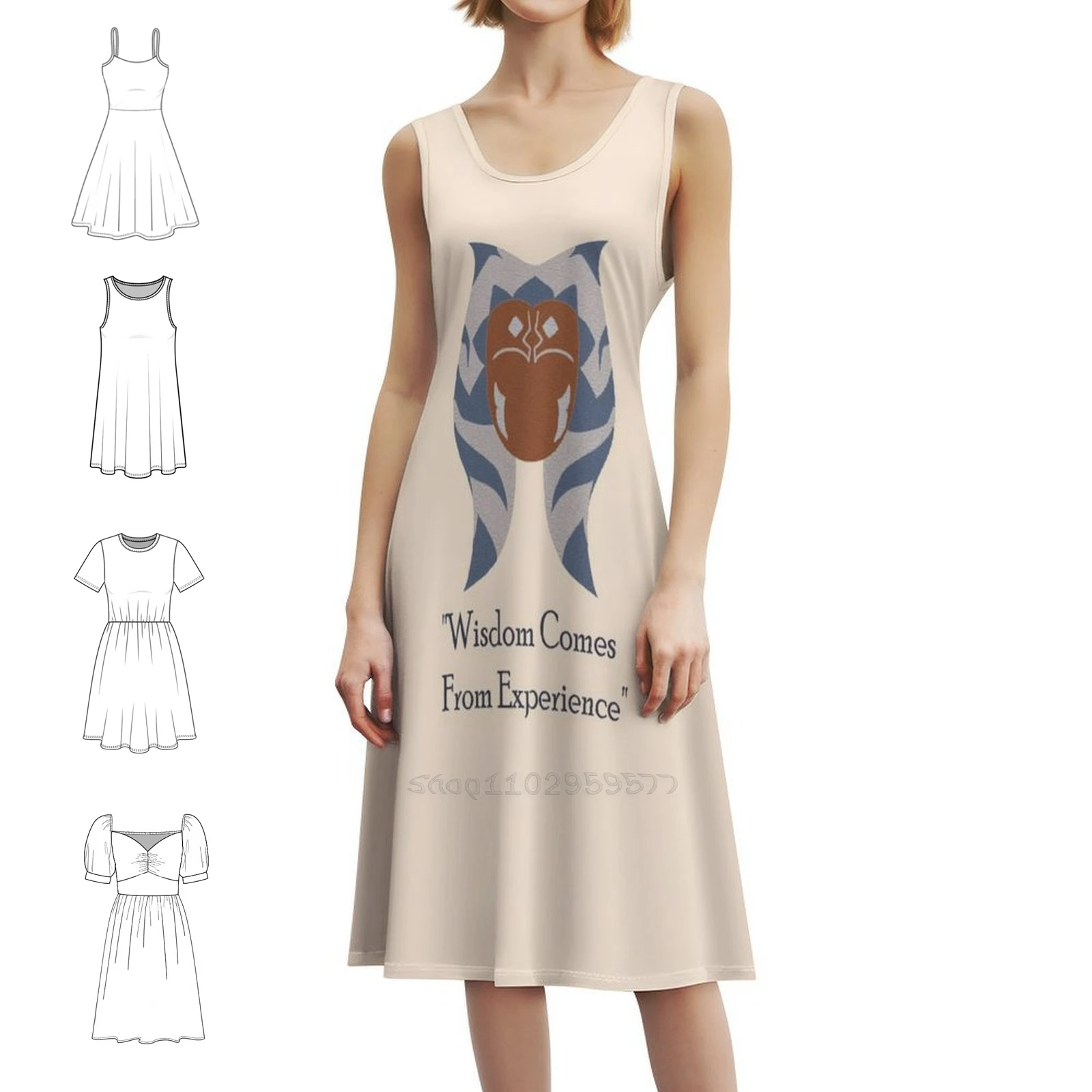 

Платье Tano с цветочным принтом для женщин, весна-лето, повседневное платье для вечеринки, платье Ahsoka Tano Ahsoka Tano Jedi Clone Wars