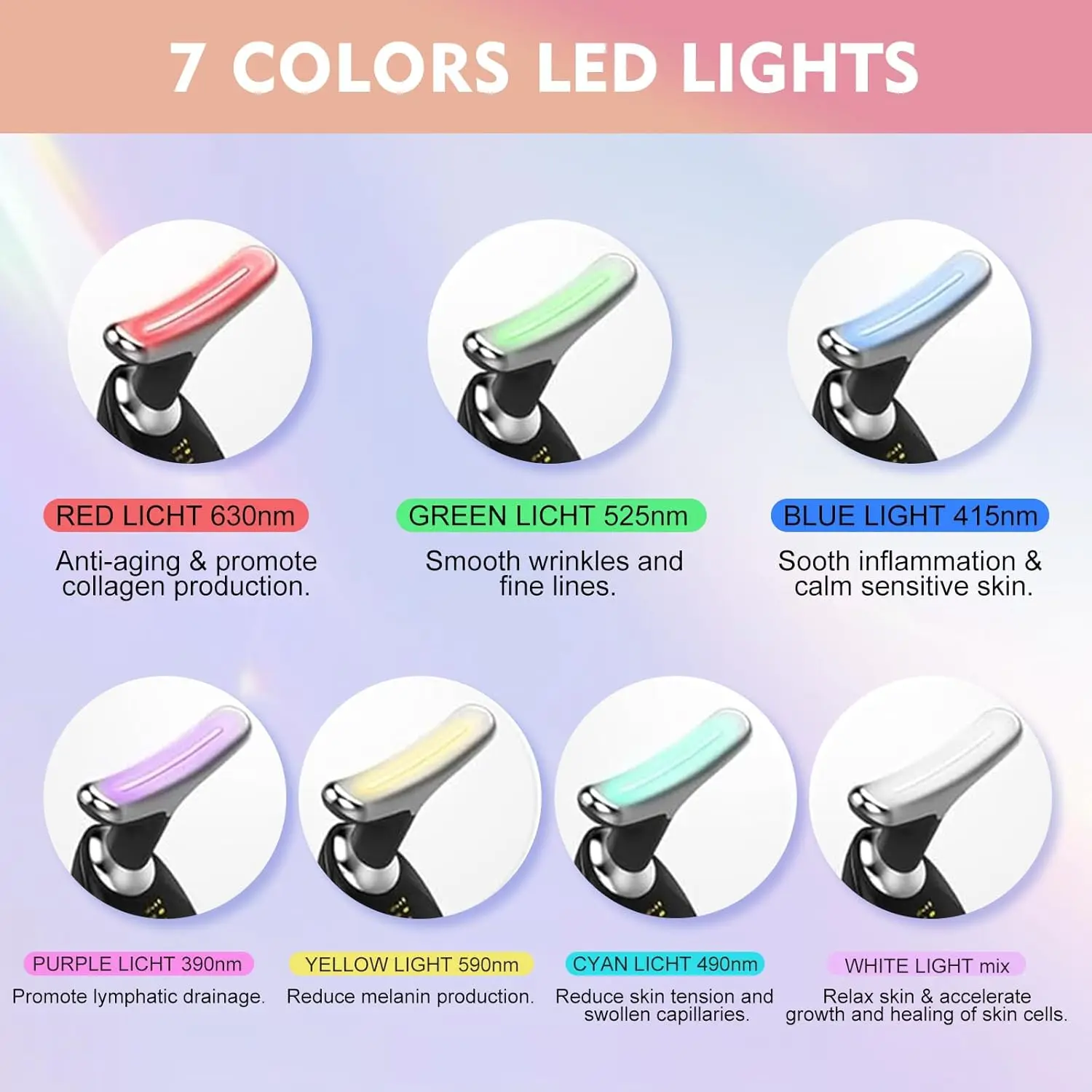 7 ألوان المضادة للتجاعيد مدلك الوجه الرقبة الوجه جهاز تجميل الجلد تشديد جهاز شد الوجه تقليل الذقن المزدوجة أداة العناية بالبشرة #2