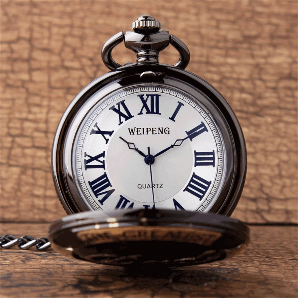 Модные повседневные мужские кварцевые карманные часы «Большой папа» с гравировкой и круглым циферблатом, мужские карманные часы на день отца, подарок Reloj