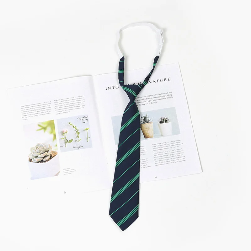 Green Tie Lazy Striped Punch-Free Japanese College Style Shirt Accessories Hand Tie Scholar's Clothing Jk Bow Tie for Women