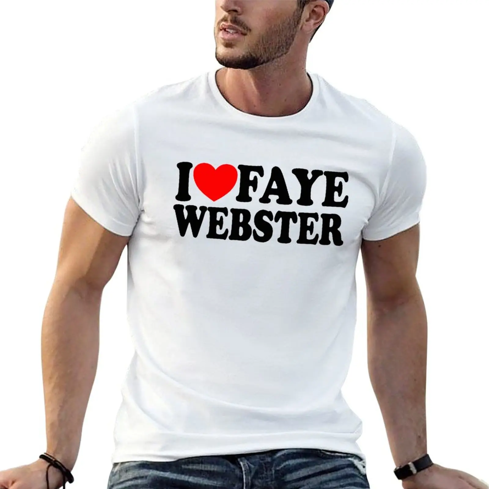 i love faye webster sticker gift for faye lovers T-Shirt Basic Simple Casual Short Sleeve Tee