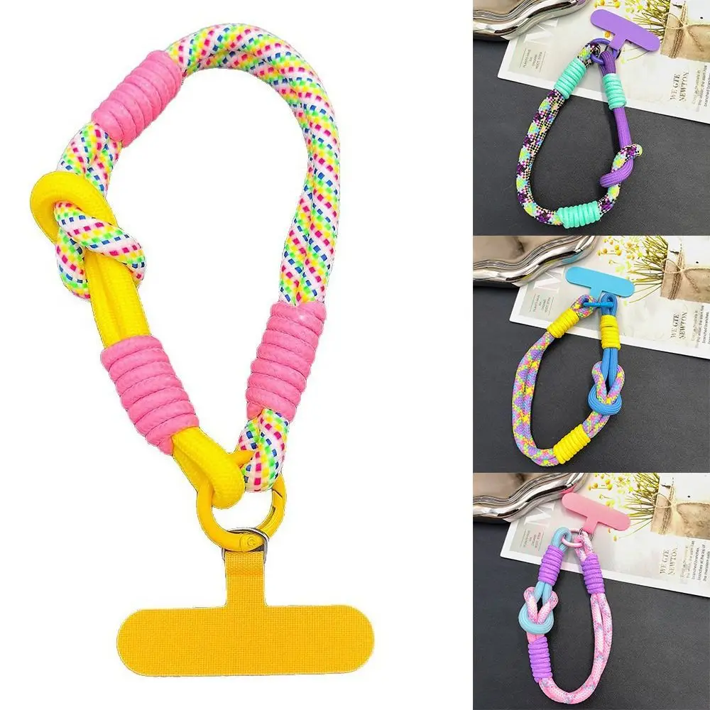 

Universal Dopamine Braided Phone Lanyard Anti-lost Short Hanging Cord Handwoven Camera Hanging Rope Phone Charm Accessories