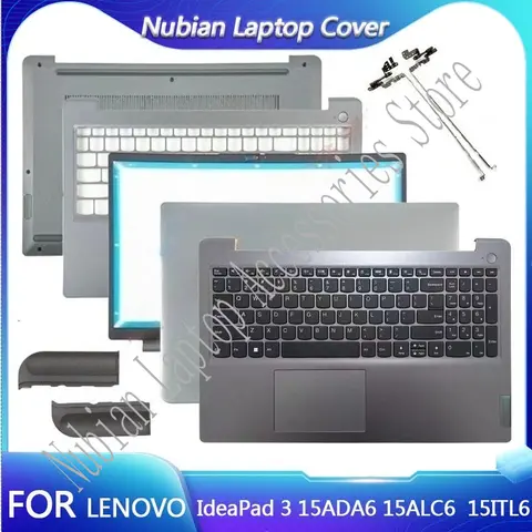 New For Lenovo IdeaPad 3 15ADA6 15ITL6 15ALC6 2021 Laptop LCD Back Cover Front Bezel Palmrest Bottom Case Keyboard Hinges