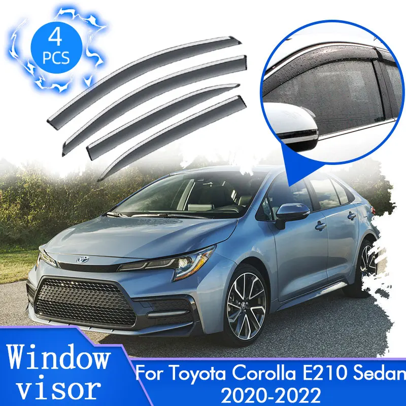 

4x For Toyota Corolla E210 Saloon Sedan 2020 2021 2022 Car Door Sun Rain Windows Visors Smoke Deflectors Awning Cover Accessorie