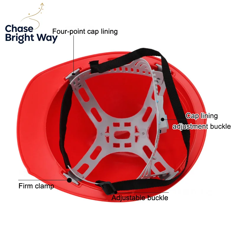 Construction Safety Helmet Hard Hat Thicken Anti Strong Rolling Adjustable Helmet Sturdy Breathable Industrial Climbing Helmet