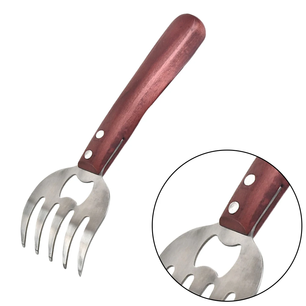 

2Pcs BBQ Shredder Claw Stainless Steel Tools Long Handle Wooden Fork For Grill Buffet Pork Stainless Steel Shredder Claw Beef