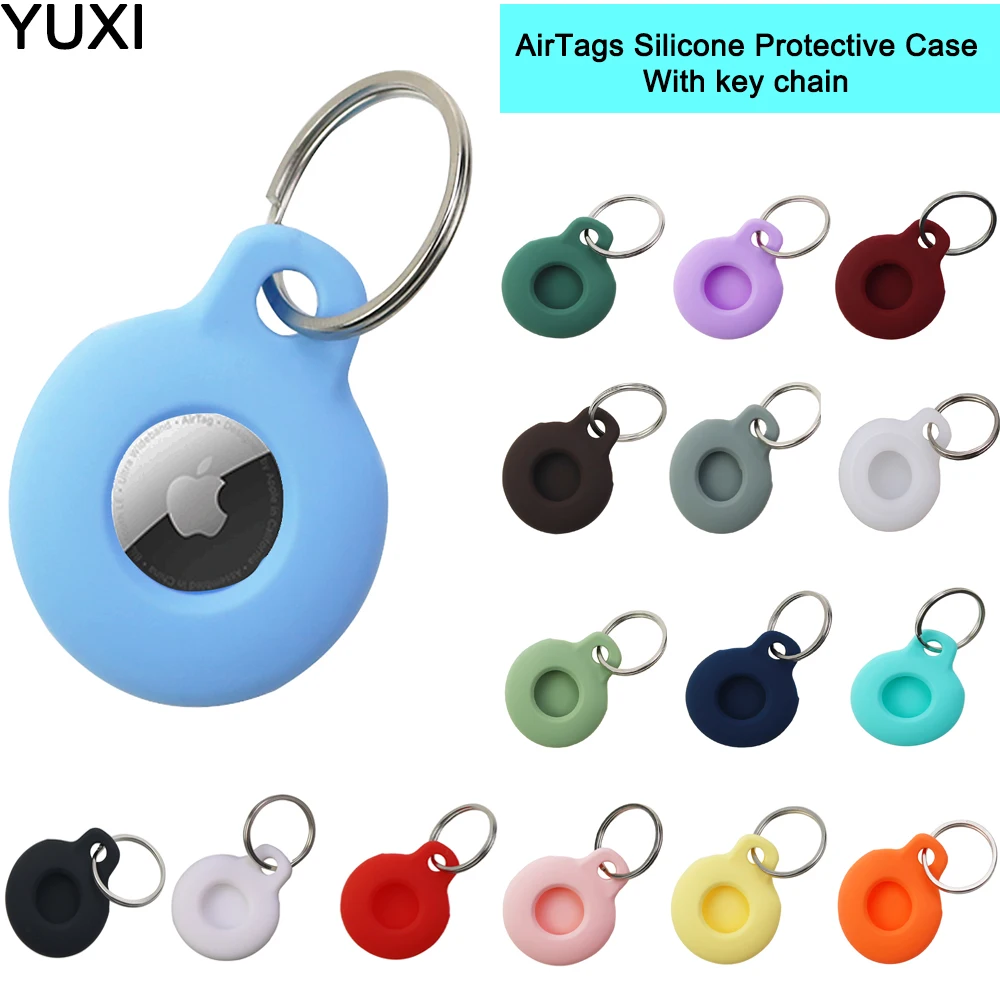 1Pcs Cover for Apple Airtags Case Liquid Silicone Protective Shell Tracker Accessories Anti-scratch Sleeve Keychain Air Tag Case