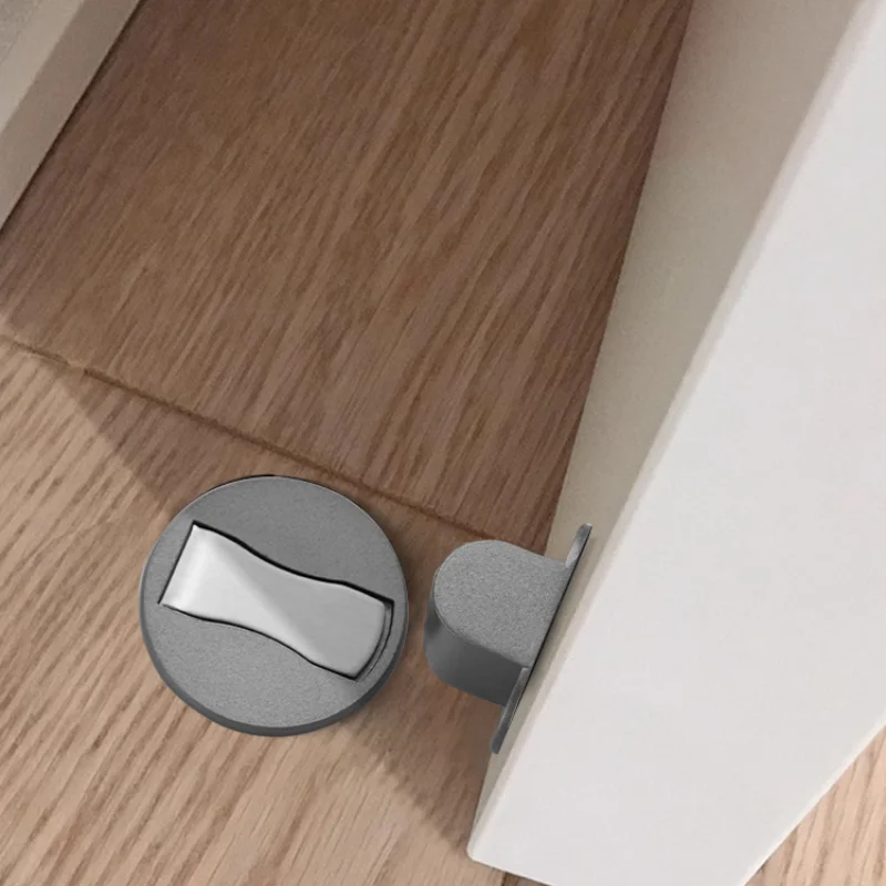 Hidden Invisible Magnetic Door Stopper Stainless Steel No Drill Windproof Self Lock Door Stop Home Door Holder
