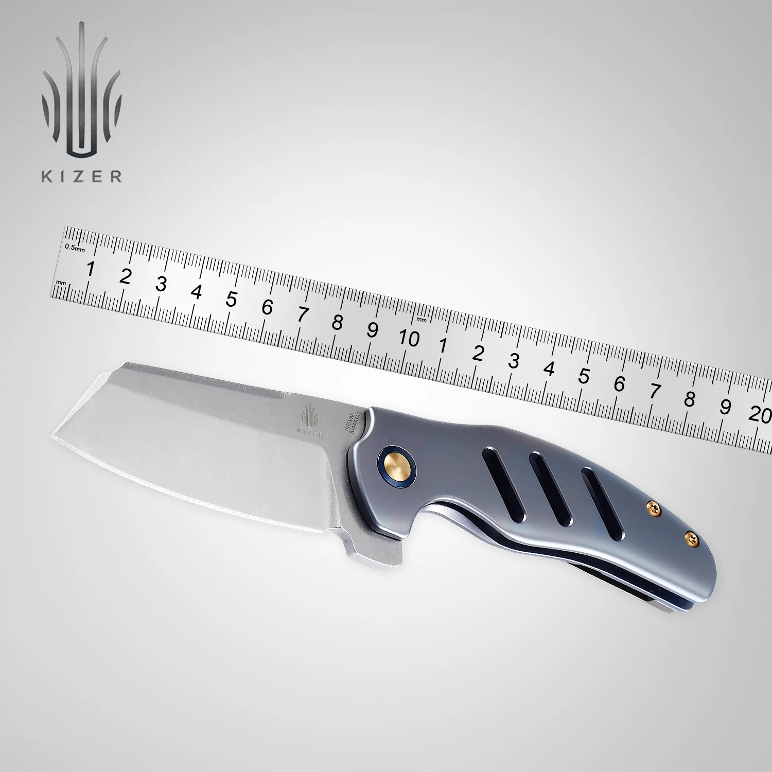 Kizer Pocket Knife Ki4488/A2/A3 C01C S35VN Steel Blade Knife with Titanium/Carbon Fiber Handle Folding Cleaver Knife