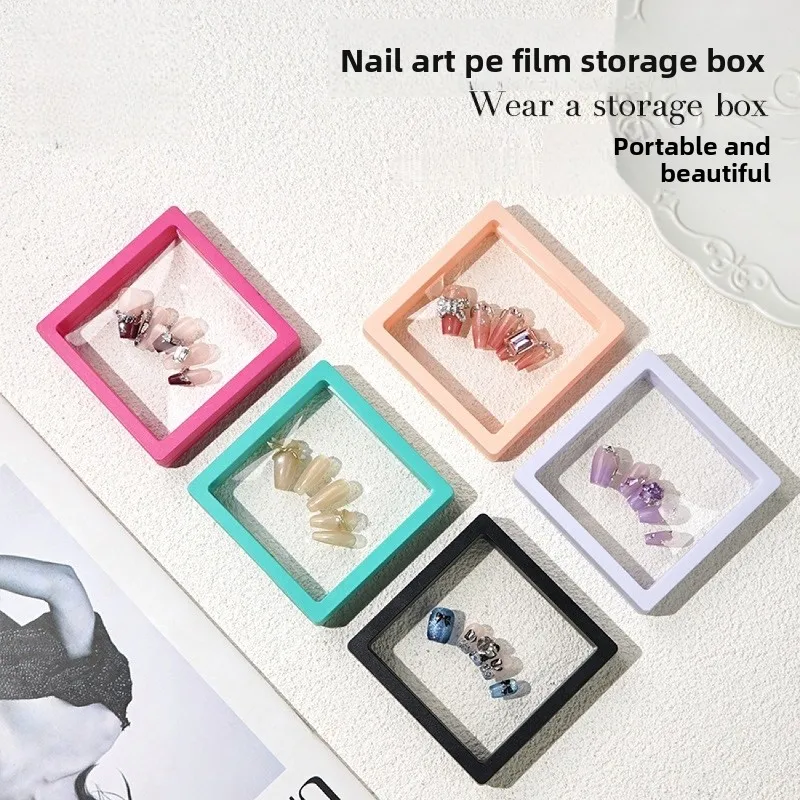

2 шт., полиэтиленовая пленка, упаковочная коробка для накладных ногтей, простая пылезащитная портативная подставка для дизайна ногтей, шкатулка для драгоценностей, многофункциональная коробка Pe Box